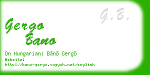 gergo bano business card